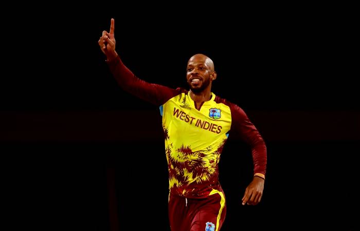 Roston Chase took wickets for West Indies restricting USA